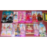 A collection of boxed character dolls, largely by Barbie, to include Barbie Loves Elvis, Halloween