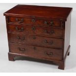 A mahogany bachelors chest, George III and later adapted, the rectangular fold-over top above four