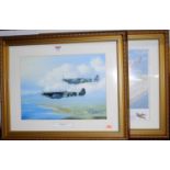 Barry Price - Mark IX Spitfires, print; and one other by Trevor Mitchell - The Battle of Britain