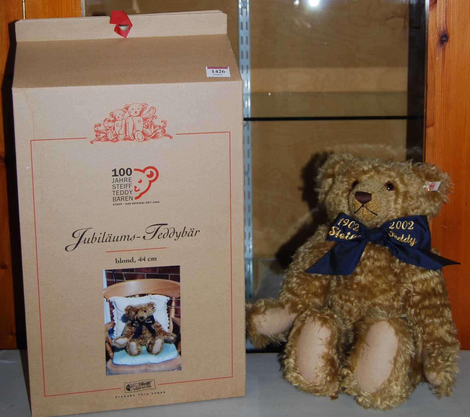 A boxed Steiff 'as-new' Jubilaums-Teddybar bear, blond, 44cm, serial number 670985, with white tag