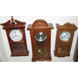 Four various contemporary droptrunk wall clocks