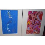 Megan Ridgewell - a collection of untitled abstract prints, two being framed and seven loose, each