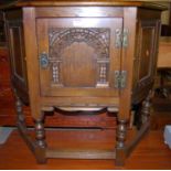 A contemporary Old Charm oak single door low credence cupboard, w.81cm