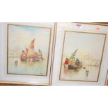 William Wray - Pair; Venice, watercolours, each signed, 29 x 23cm