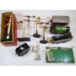 Assorted clockwork 0 gauge, to include locomotive, boxed Hornby No.2 double-arm signal, sundry goods