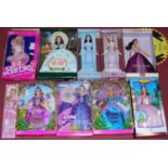 A collection of boxed character dolls, largely being by Barbie, from various series including The