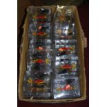 A large quantity of plastic replica helicopters in unbranded bubble cases