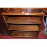 An early 20th century oak low freestanding open bookshelf, w.100cmCondition report: Height 100cm,