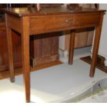 A 19th century oak single drawer side table, width 81cm