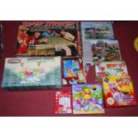 Assorted board games, puzzles, Super Striker football game etc