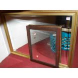 A gilt framed and bevelled rectangular wall mirror, 70 x 100cm *lot does not include smaller