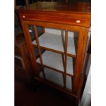 An Edwardian mahogany single door glazed china display cabinet, width 71cm