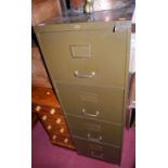 A mid-20th century military green painted Art Metal steel four drawer office filing cabinet, width