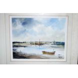 Peter Toms (b.1940) - Lowtide at Morston, watercolour, signed lower right, 21 x 26cmCondition