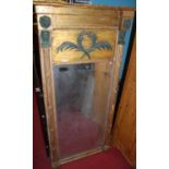 A large mid-19th century French giltwood pier mirror, with inverted breakfront top, lion and Pharaoh