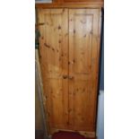 A modern pine double door wardrobe, w.78cm