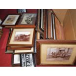 A collection of framed monochrome photographs, to include various sports clubs, social groups,