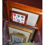 A box of assorted principally reproduction prints, to include Vanity Fair Spy print