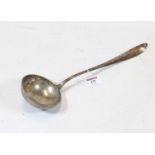 A circa 1900 French silver ladle of plain undecorated form, gross weight 4.7oz