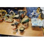 A collection of six various Royal Doulton character jugs to include Rip van Winkel, and The