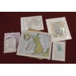 A collection of hand-coloured maps of Cambridgeshire, mainly as removed from bookplates