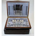 A 6 place setting matched canteen of silver plated cutlery in the Kings pattern together with one