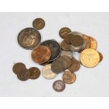 A small collection of miscellaneous coinage, to include Dutch 1929 2½ gulden, 1913 sixpence, various