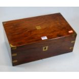 A 19th century walnut and brass bound writing slope with fitted interior, 40cm wideCondition report: