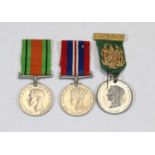 A WWII pair of medals, comprising Defence and War; together with a Victorian Order of Forresters