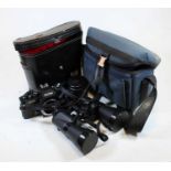 A pair of Miranda 16x50 coated optics wide-angle binoculars, cased; together with a Ricoh KR10