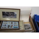 A box of miscellaneous railwayana, to include Will's cigarette cards, first day boat service Dover-
