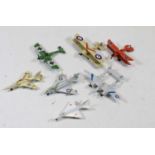 A small collection of painted diecast military aircraft