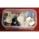 A box of various ceramics to include mugs