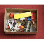 A box of mixed toys including Matchbox Superkings transporter etc