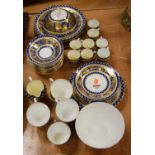 A Coalport blue and gilt decorated part tea, coffee and dinner serviceCondition report: Crazing,