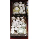 Two boxes of mixed china to include Royal Albert Old Country Roses etc