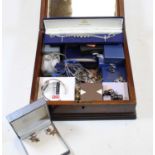 A collection of miscellaneous, mainly costume, jewellery to include a pair of continental silver