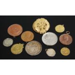 Sundry coins, tokens, RAF brooch, etc