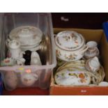 Two boxes containing a collection of various ceramics to include Coalport and Doulton
