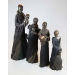 A collection of four various Soul Journeys Maasai bronzed limited edition figures, largest height