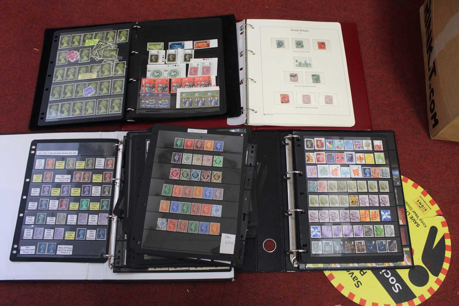 A collection of various stamps in ring binders and albums, mainly being Elizabeth II examples