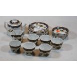 A Staffordshire childs six place setting teaset with printed decoration