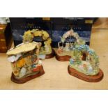 A Border Fine Arts classic Brambly Hedge set of four season tableau figure groups, each boxed,