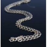 A 9ct gold flat curb link neck chain, 11.5g, length 50cm