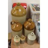 A large George Skey of Tamworth stoneware two-tone flagon advertising F C Christmas & Co of