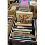 Two boxes of mixed books to include 1916 Punch, The Complete Cartoons of the New Yorker etc