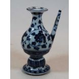 A Chinese export blue and white Holy Water vessel, h.21cmCondition report: One small chip to foot.