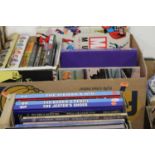 Two boxes of miscellaneous books, to include Viz annuals, Spiderman Inside of Your friendly