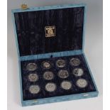 The Royal Mint, a set of twelve XIII Commonwealth Games 1986 silver proof commemorative coins, boxed