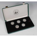 The World Wildlife Fund, 1986 25th Anniversary Coin Collection, twenty five silver proof coins